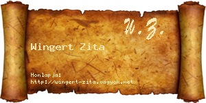 Wingert Zita névjegykártya